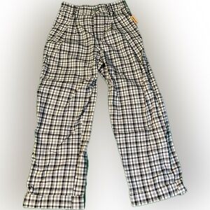 Bershka White and Black Plaid Trouser Pants